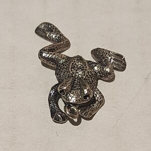 90's Vintage 925 Silver Frog Charm Pendant
